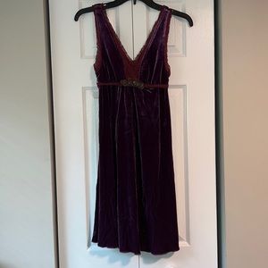Free people velvet lace dress purple burgundy